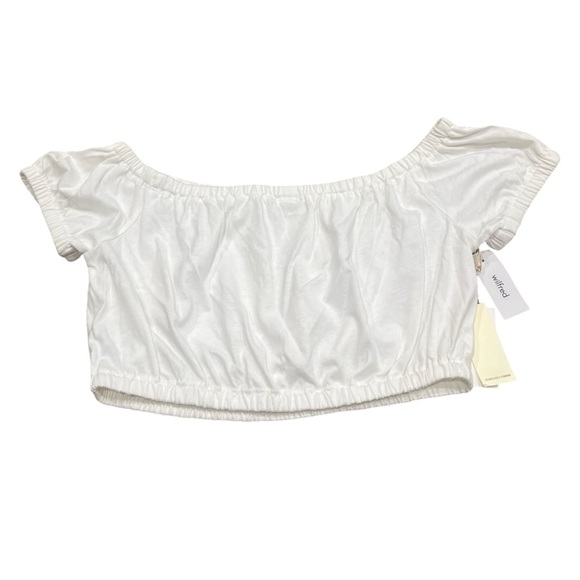 Aritzia Wilfred Adelisa Off-Shoulder White Crop Top | Size Small | NWT - Picture 4 of 8